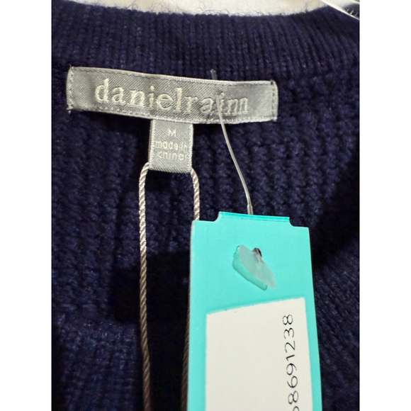 Women's Daniel Rainn Navy Maxy Short Sleeve Sweater M - Picture 6 of 8